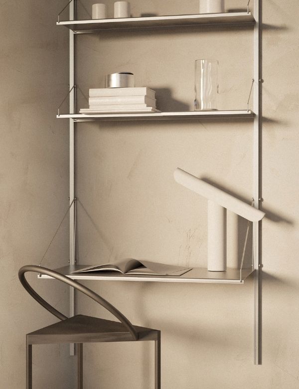 Library Shelf — Desk, Stainless Steel