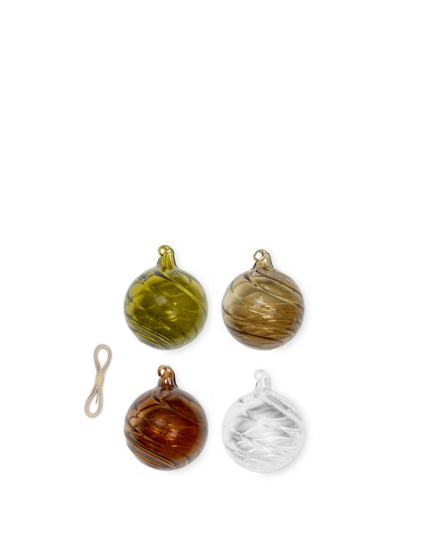 Twirl Ornaments - M - Sef of 4