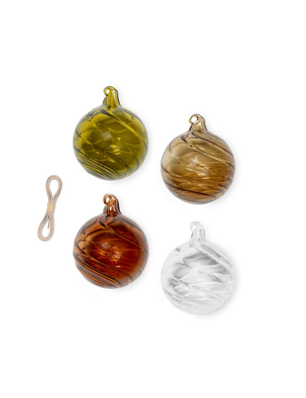 Twirl Ornaments - L - Sef of 4