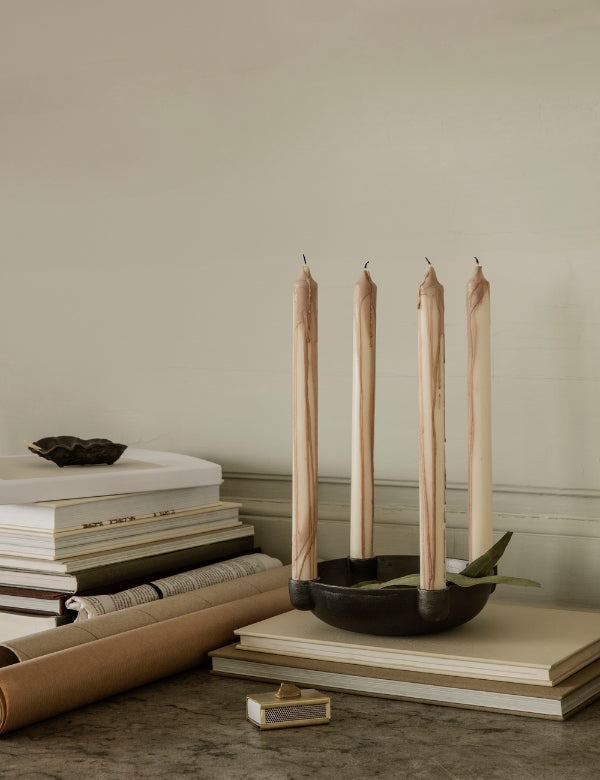 Bowl Candle Holder — Medium, Black Aluminum