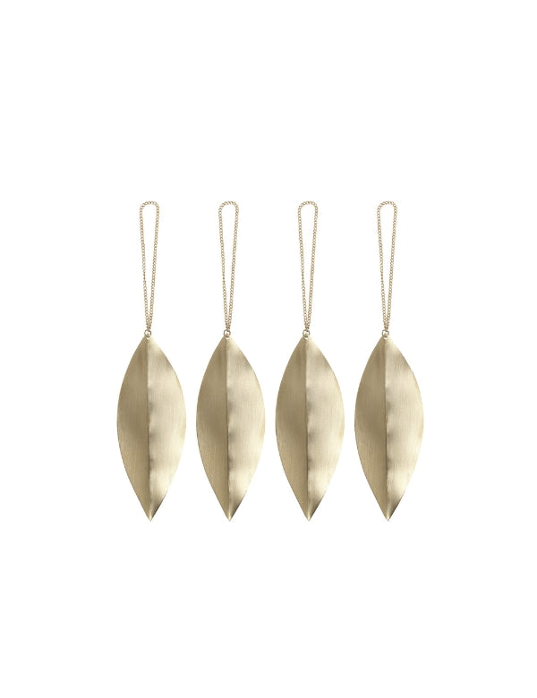 Ornamentos Leaf — Conjunto de 4