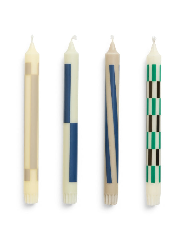Beige and Dark Tones Pattern Candles - Set of 4