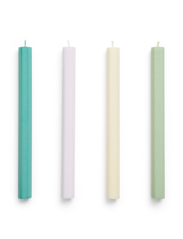 Velas Hexagon - Conjunto de 4 Pastel