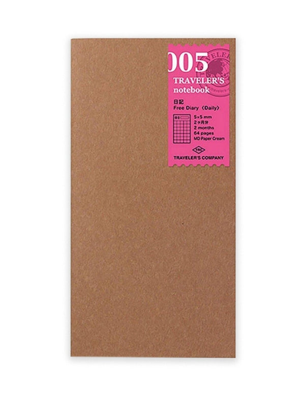 Recarga Traveler's Notebook Regular 005, Agenda Livre