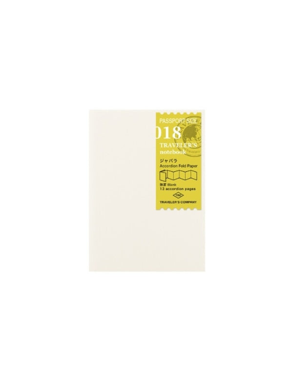 Traveler's Notebook Passport 018 Refill, Accordion Fold Paper
