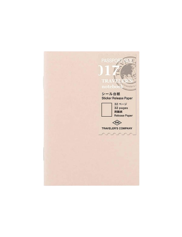 Traveler's Notebook Passport 017 Refill Sticker Release Paper