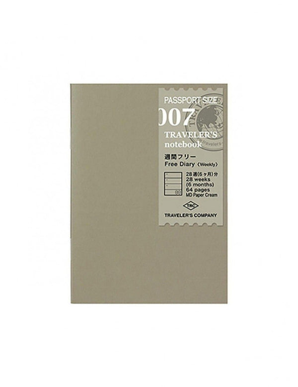 Recarga Traveler's Notebook Passport 007, Diário Livre (Semanal)