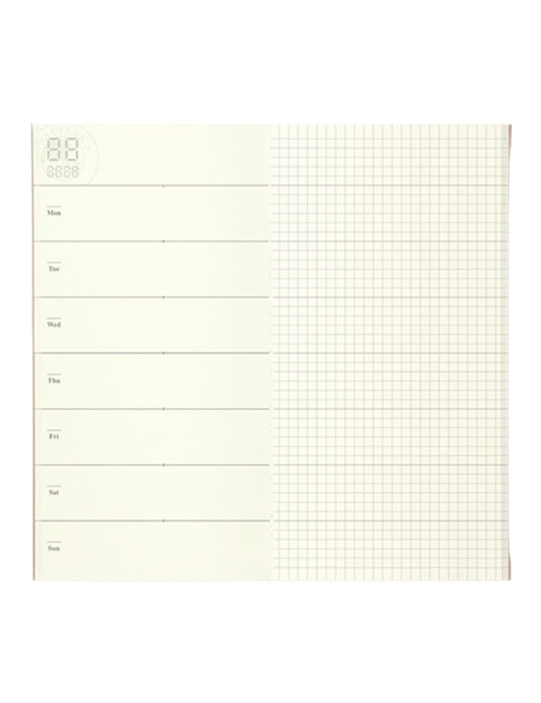 Recarga Traveler's Notebook Regular 019, Agenda Semanal Livre (Grelha)