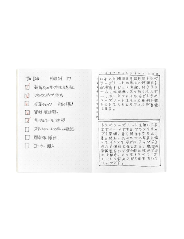 Recarga Traveler's Notebook Passport 014, Grelha de pontos