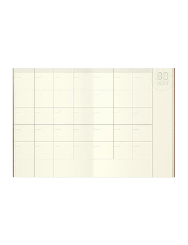 Recarga Traveler's Notebook Passport 006, Diário livre (Monthly)