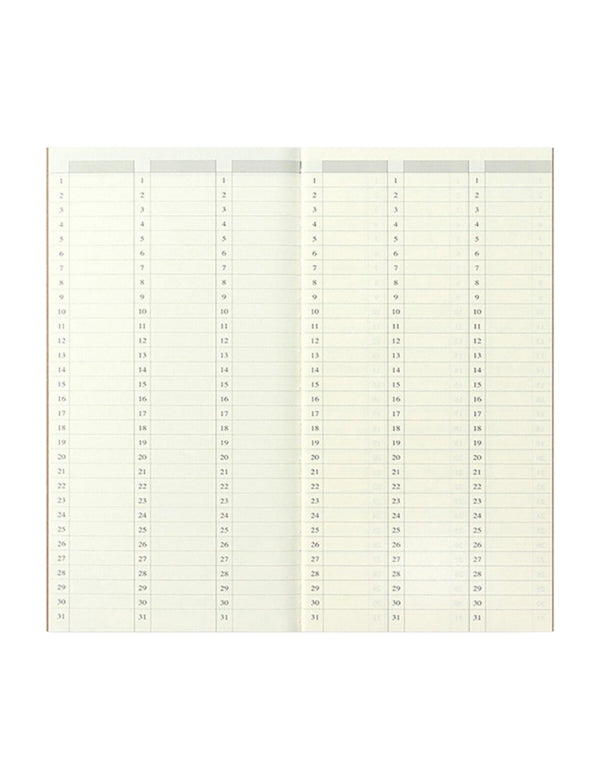 Recarga Traveler's Notebook Regular 018, Agenda Semanal Livre (Vertical)