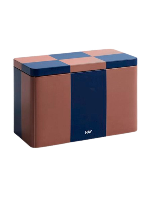 Tin Container Small - Brown and Midnight blue