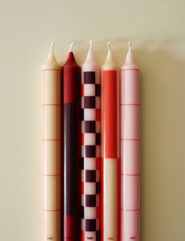 Velas Pattern Vermelho e Vermelho escuro - Conjunto de 4