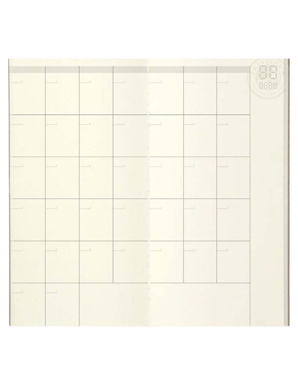 Recarga Traveler's Notebook Regular 017, Agenda Livre (Mensal)