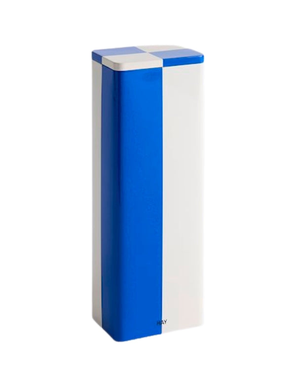Tin Container Slim - Blue and white