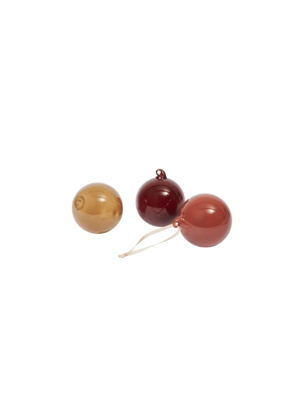Christmas Glass Balls - Set of 3