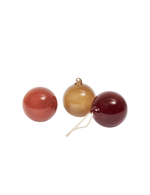 Christmas Glass Balls - Set of 3 - Size Large