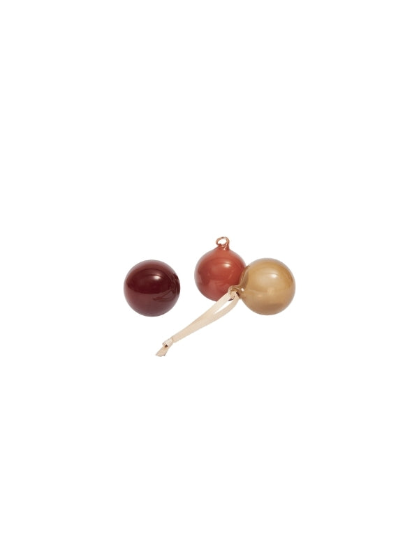 Christmas Glass Balls - Set of 3 - Size Small