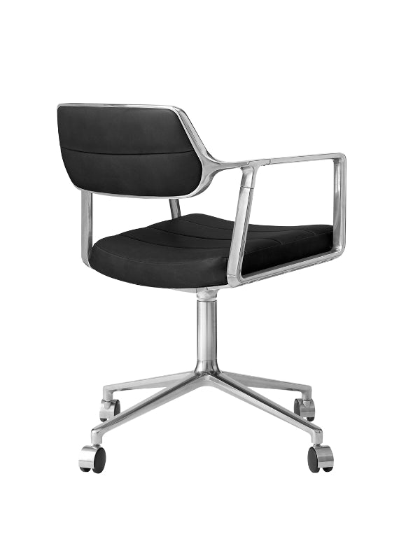 Swivel chair with wheels - Vipp 453 - Black