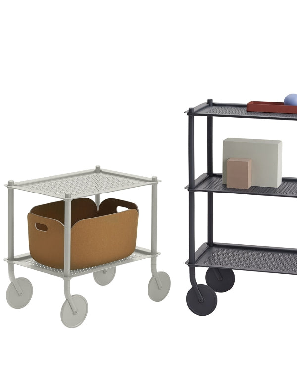 Flow Trolley Cinza - 2 prateleiras
