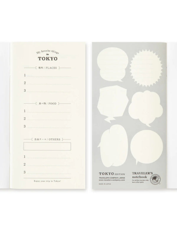 Traveler's Notebook recarga cartão postal da edição TOKYO
