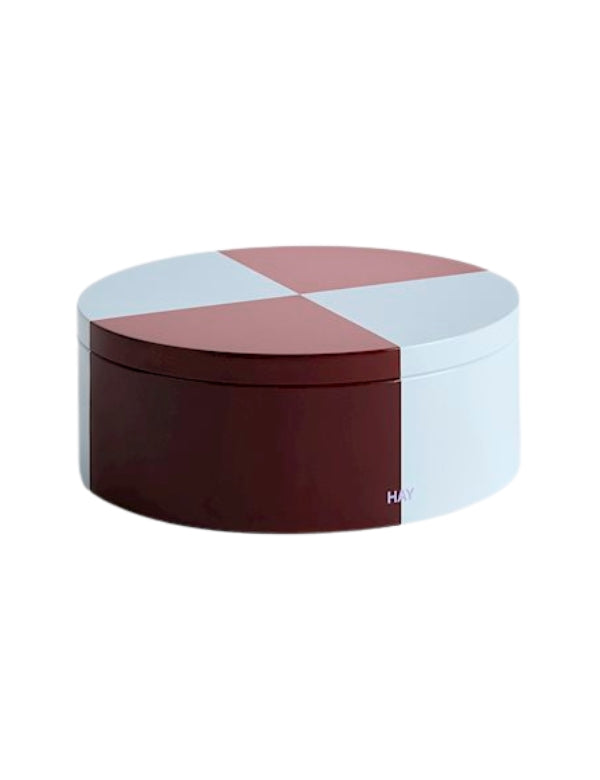 Lata Tin - Vermelho escuro e azul claro