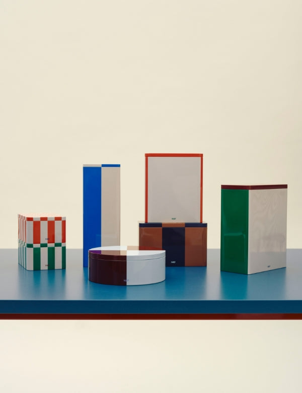 Tin Container Slim - Blue and white
