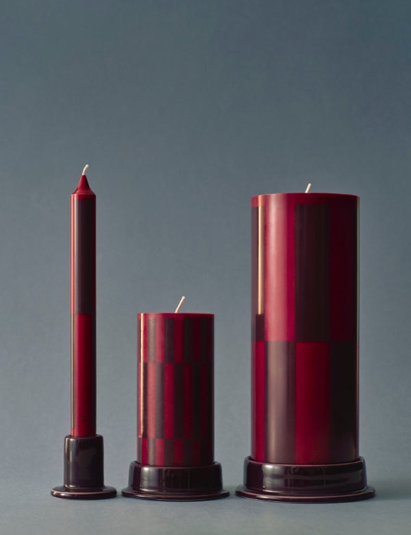Pattern Candles blues and bordeaux- Set of 4