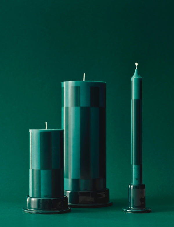 Pattern Candles greens and bordeaux- Set of 4