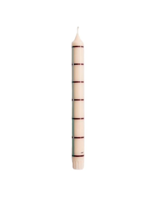 Pattern Candle - White, green bordeaux and silver